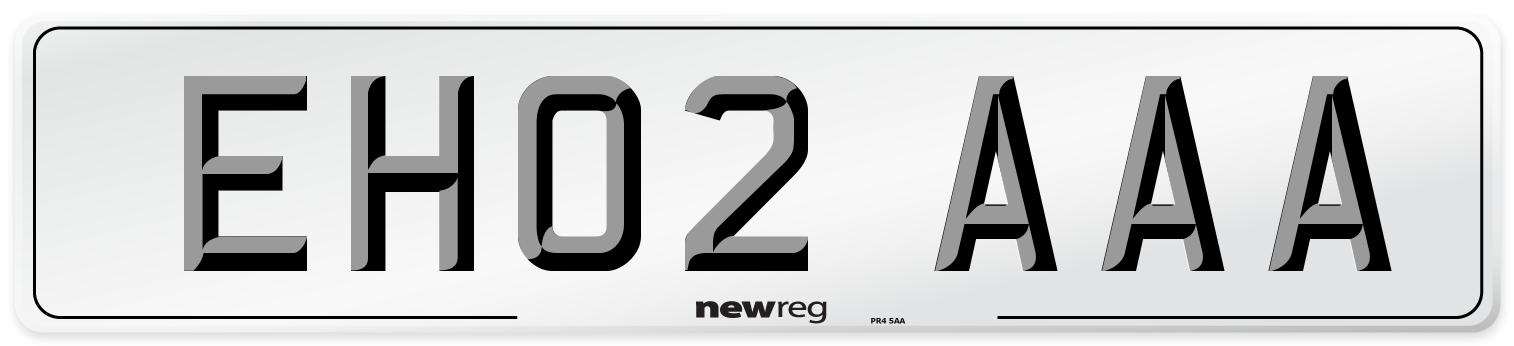 EH02 AAA Number Plate from New Reg